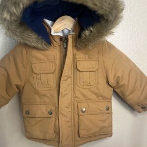Carter’s Toddler Winter Jacket Faux Fur Hood Brown Coat 18M